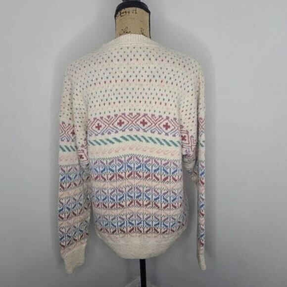 Vintage 80s Northern Isles Pastel Fair Isle Crewneck Sweater - Picture 5 of 14